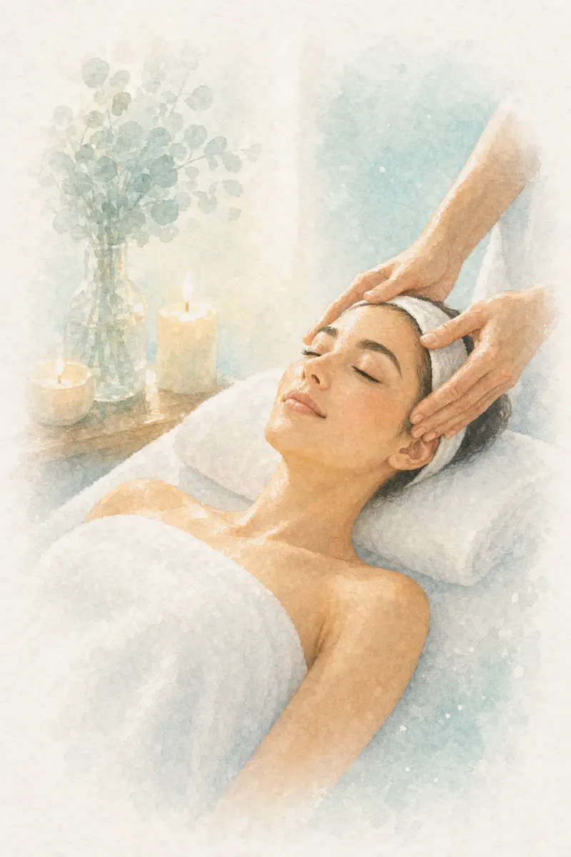Relaxing facial massage at Alizay Spa